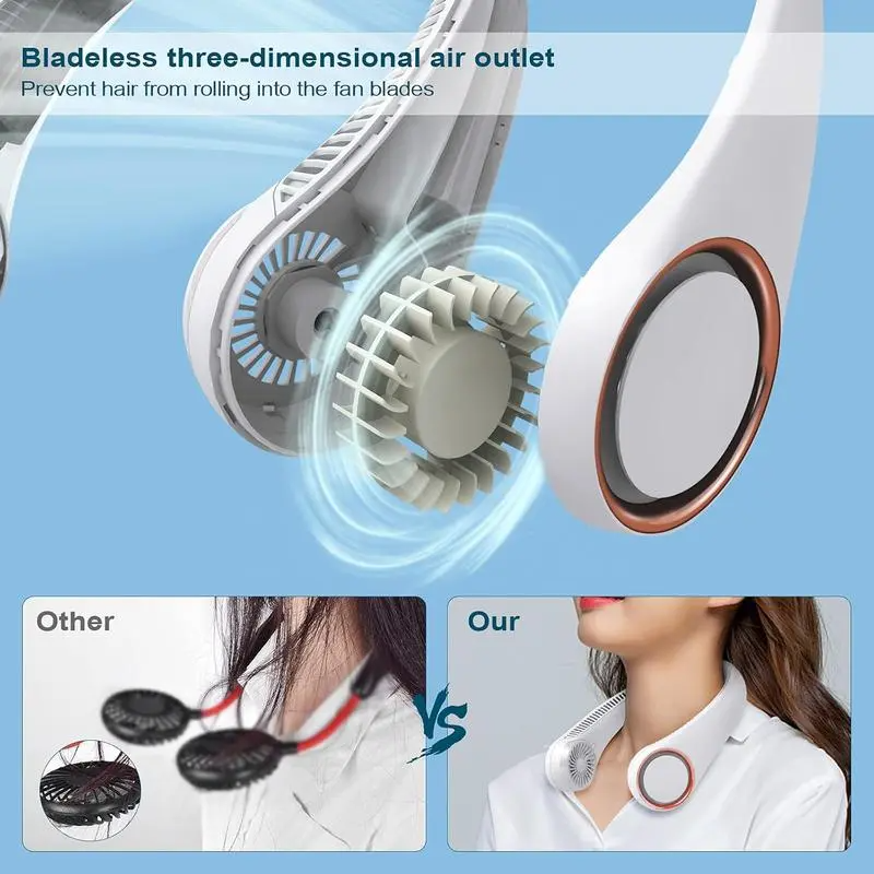 Hands-Free Neck Fan – Rechargeable Bladeless Portable Fan with 8-Hour Battery for Sports & Outdoor