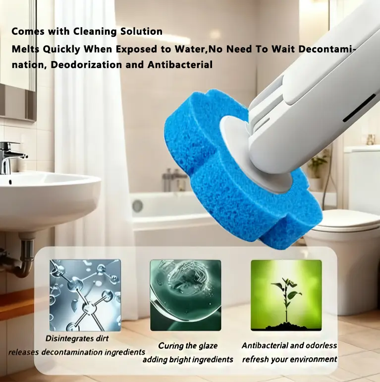 Snofrid Disposable Toilet Brush System with Holder & Refills