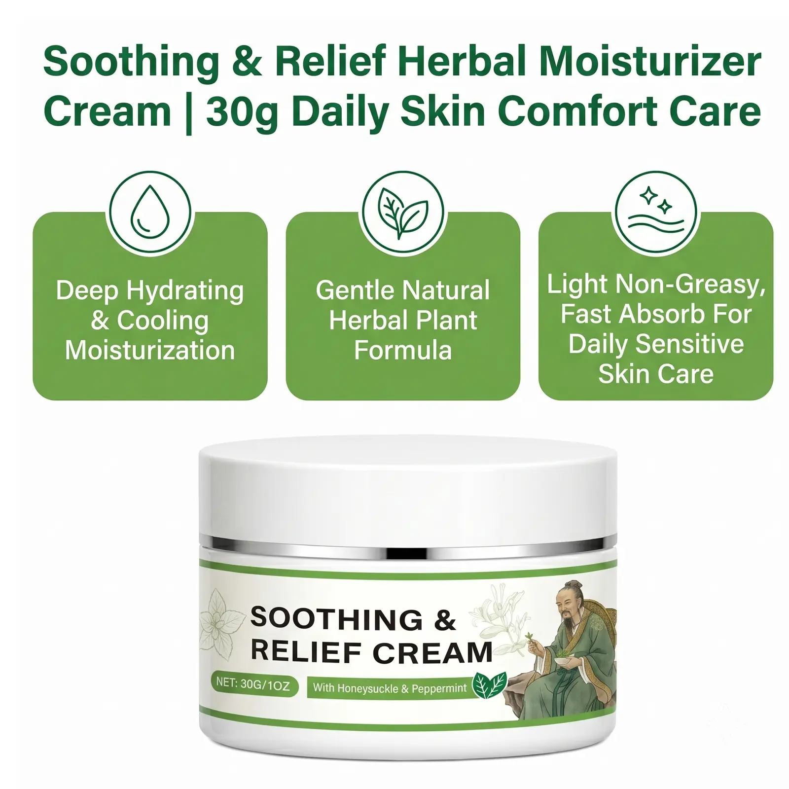 Original Soothing Relief Cream – Natural Plant-Based Moisturizing Balm for Sensitive Skin
