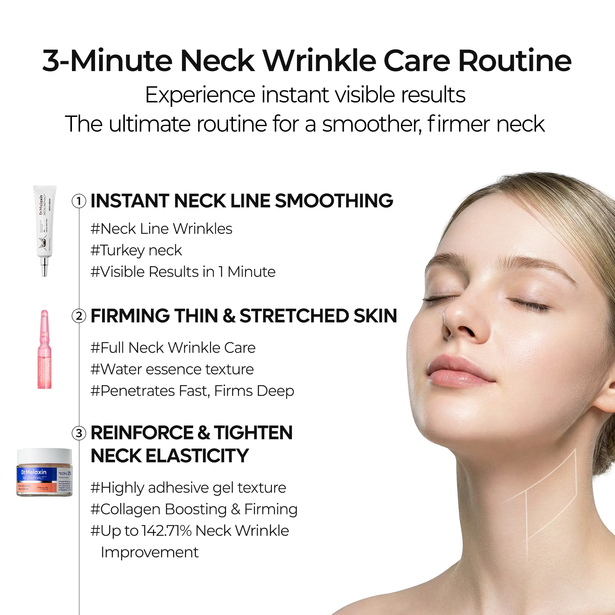 Calcium Boost Neck & Eye Set | Neck Firming & Eye Lift Duo for Wrinkles, Sagging Skin