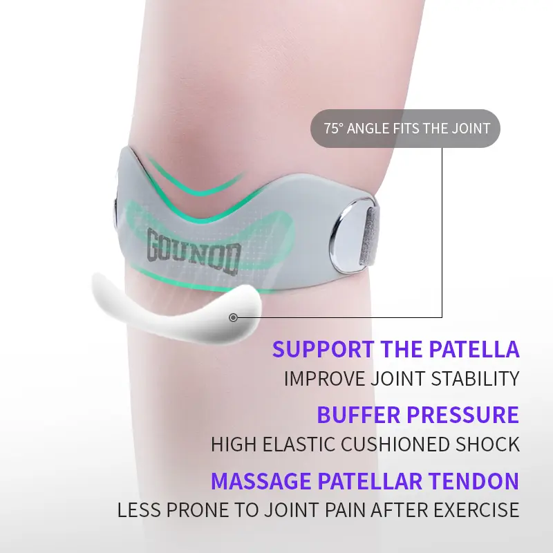 Silicone Patella Knee Strap 2-Pack – Anti-Slip Patellar Tendon Support for Running, Basketball & Gym