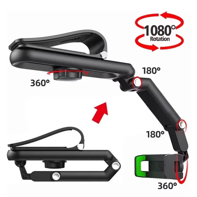 Joytutus Car Phone Mount – Long Adjustable Arm, 360° Rotation, Anti-Scratch Clamp