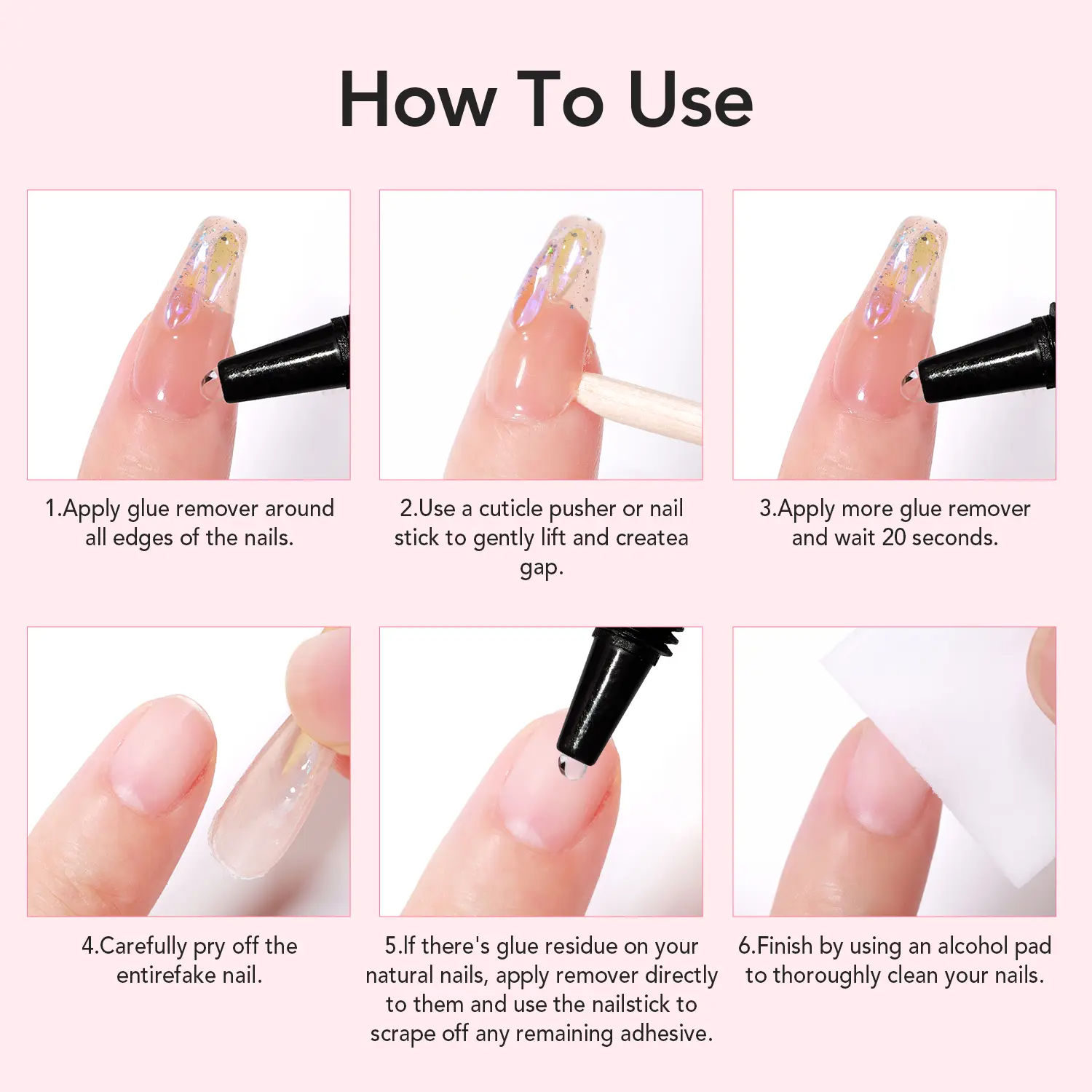 Semi-Solid Nail Glue & Remover Kit | 10-Second Quick Dry, No UV Lamp, Press-On Nails & Acrylic Tips