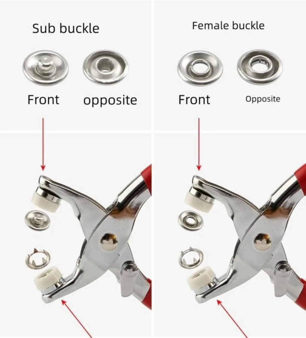 Invisible Snap Button Kit with Pliers – 100pcs Colored Metal Buckles for DIY Sewing, Clothing & Hats