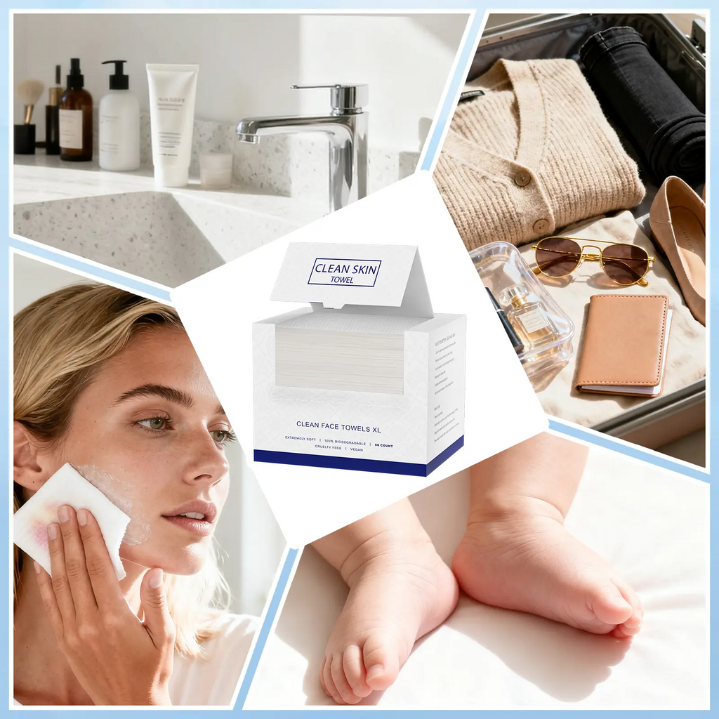 Boxed Disposable Facial Towels, Pull-Out Soft Cotton Wipes