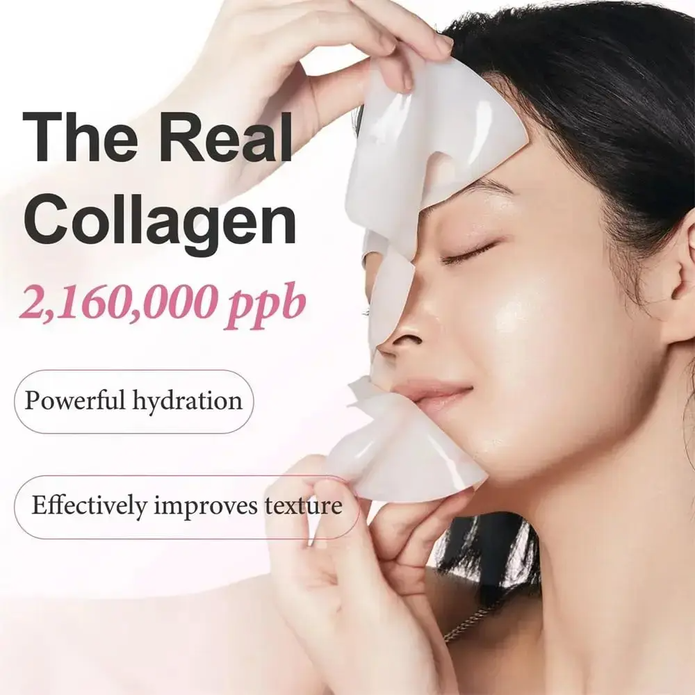 Quasi BioCollagen Face Mask, Firm Skin Deep HydratingMasks for Wrinkle Reduction and PoreMinimization - Glow like Glass Skin (2 Box × 8Pcs)