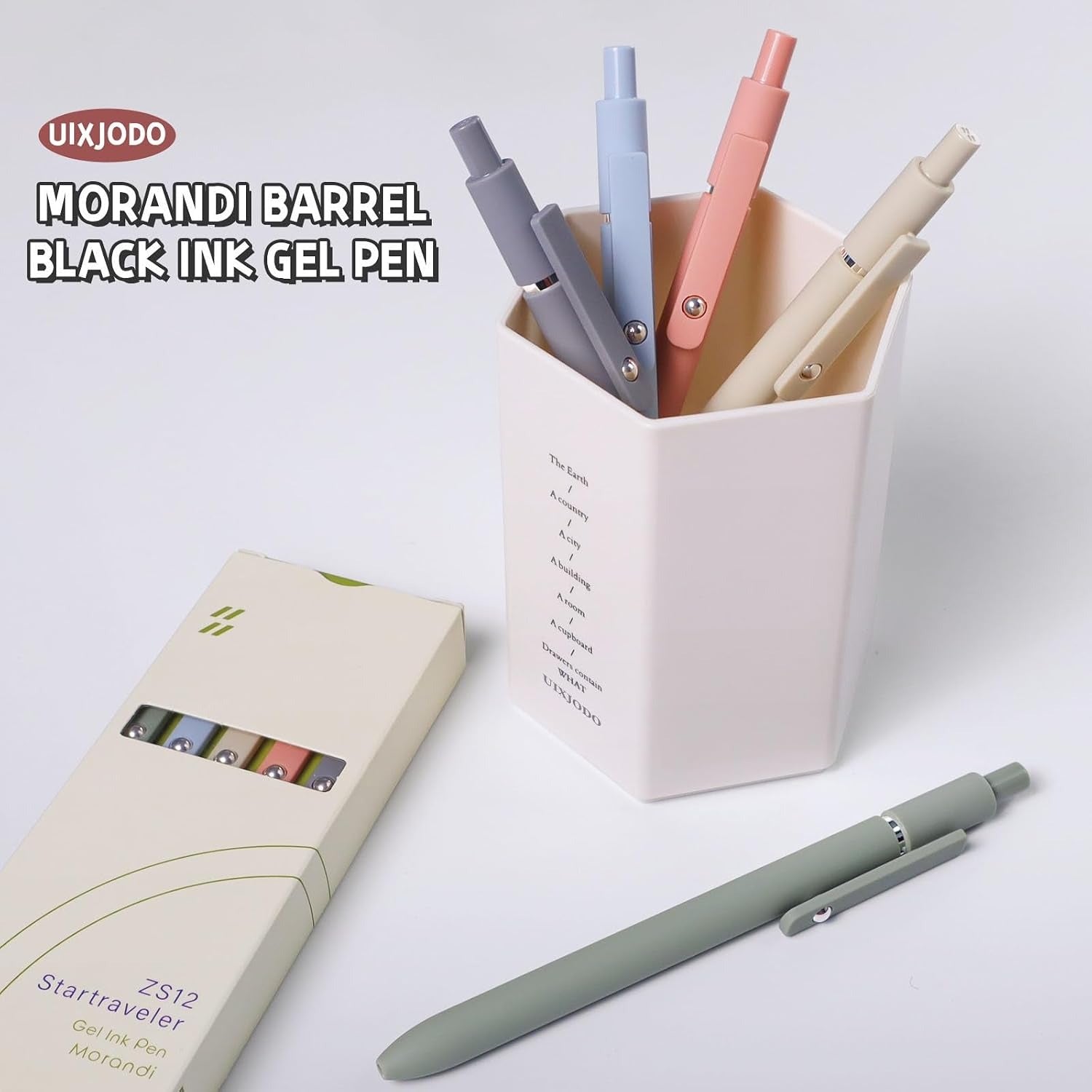 Retractable Gel Pens 0.5mm – Fine Point Black Ink, Morandi Aesthetic for Journaling & Note Taking