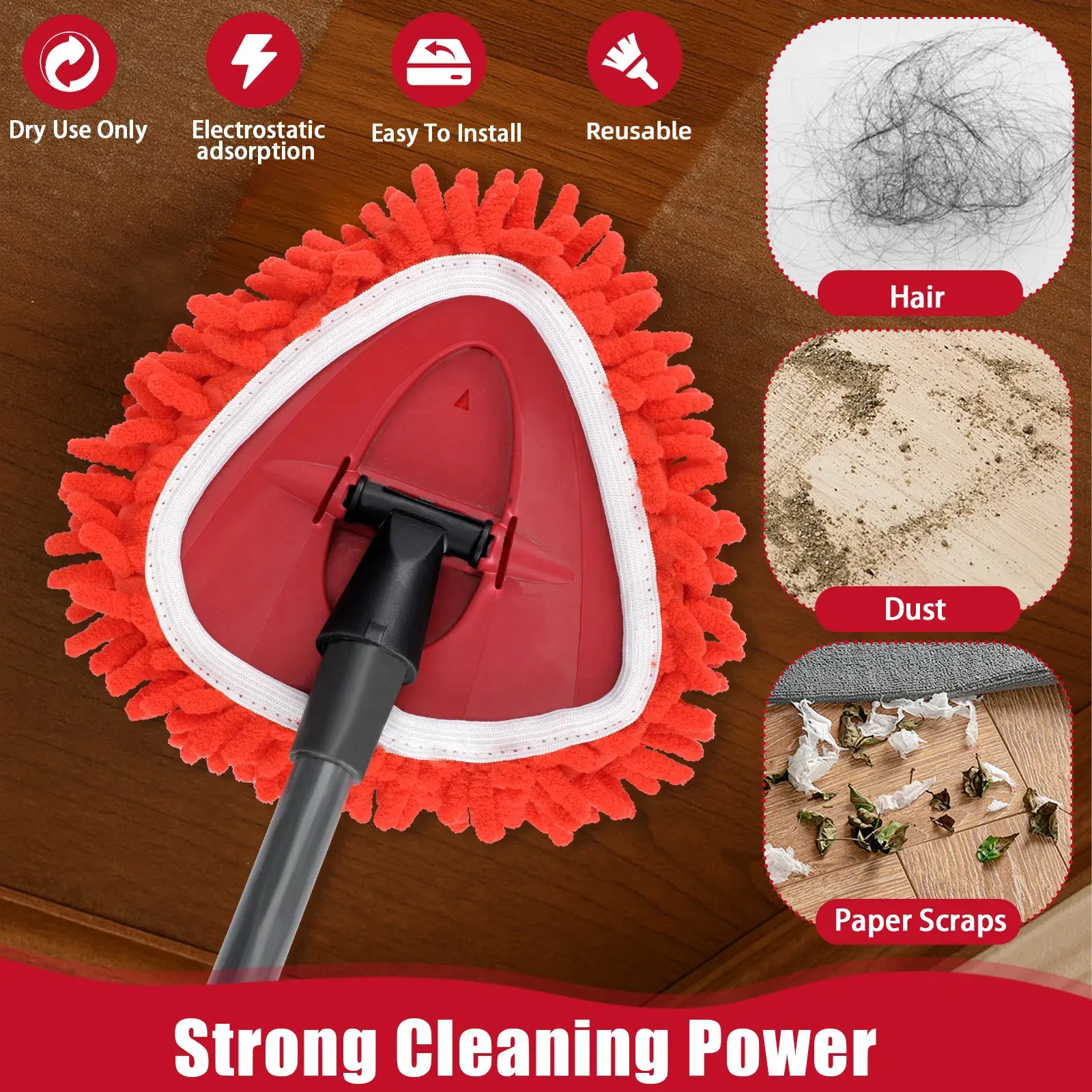 O-Cedar Replacement Mop Heads – Chenille Duster & Scrub Pad Set (Compatible with One-Tank System)