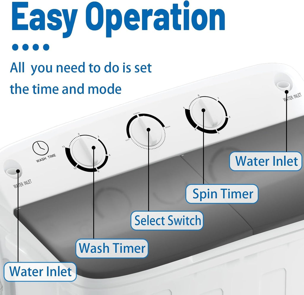 Portable Twin Tub Washing Machine – Compact & Efficient Home Laundry