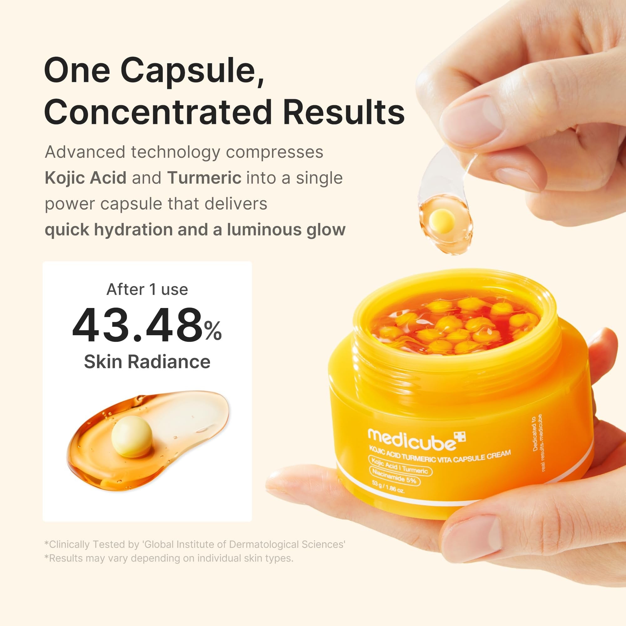 Capsule Cream with Deep Vitamin C | Liposome Vitamin C Golden Capsule for Radiance & Firm-Looking Skin