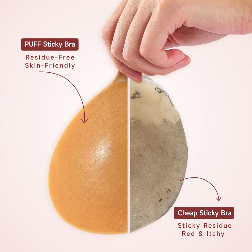 Sticky Bra – Waterproof Invisible Silicone Adhesive Bra with Storage Board & Replaceable Pads