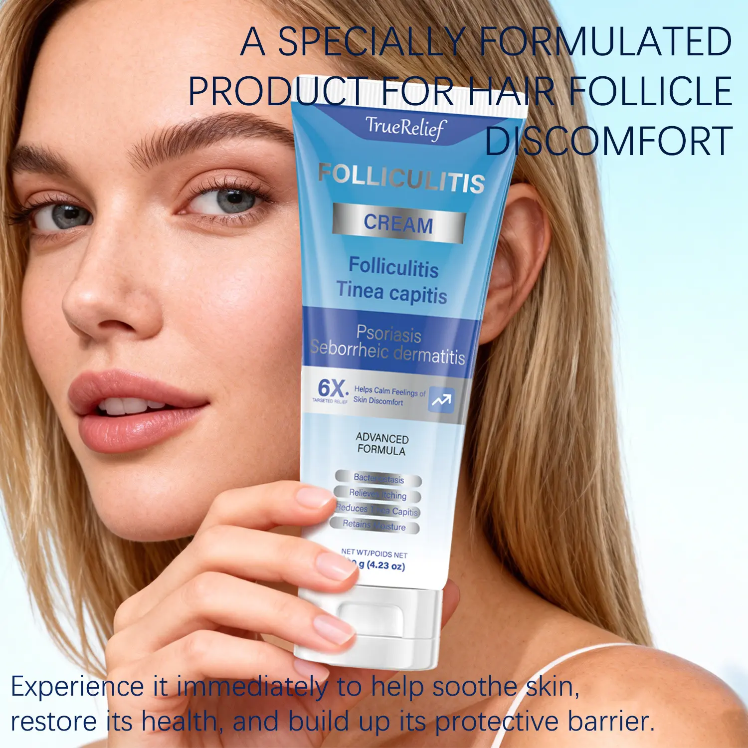 TrueRelief Botanical Folliculitis Care Cream – Soothing Moisturizer for Scalp, Face & Body Bumps