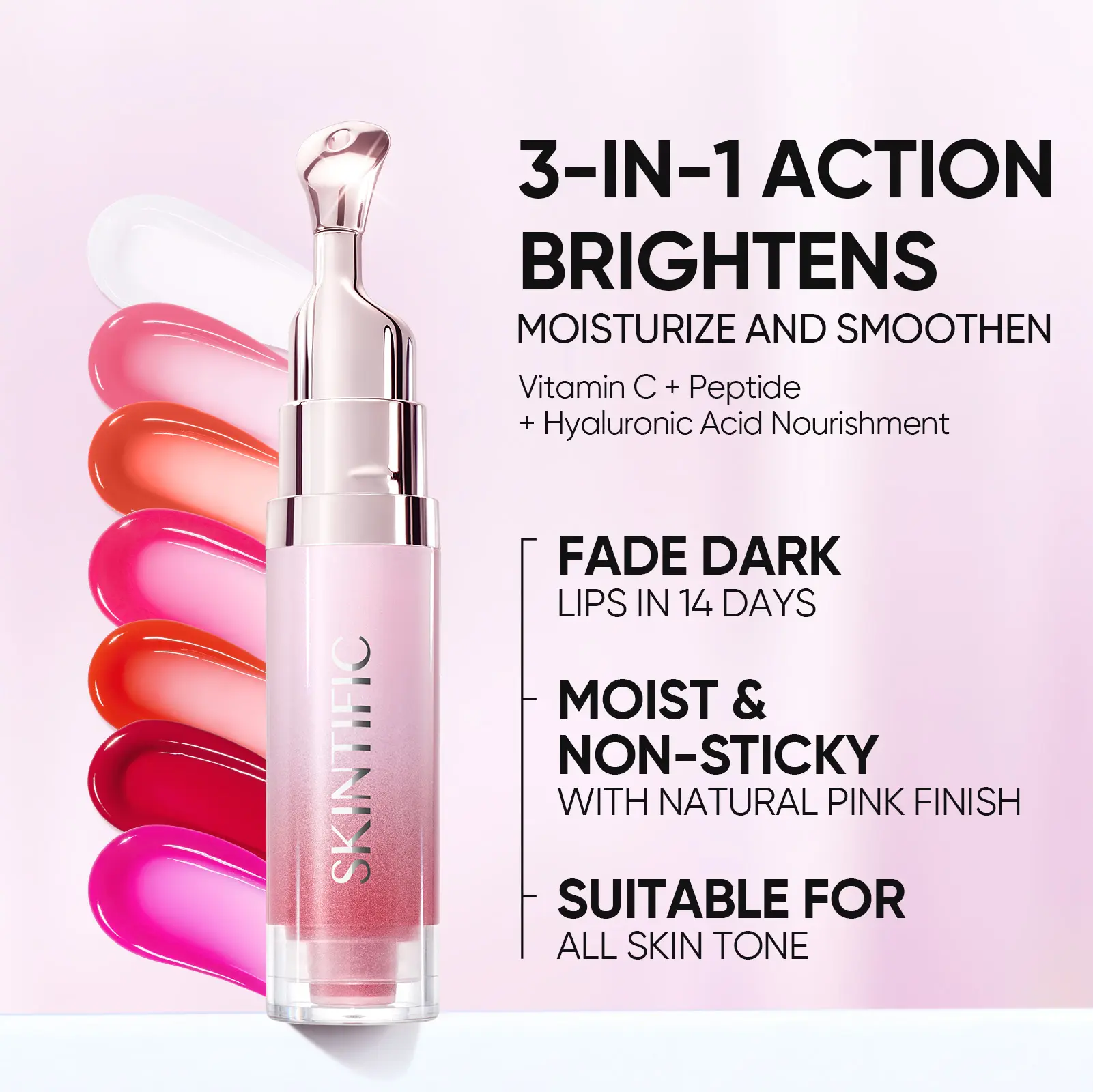 SKINTIFIC Lip Serum 2pcs Day & Night Lip Combo – Tinted + Clear for All-Day Hydration & Overnight Repair