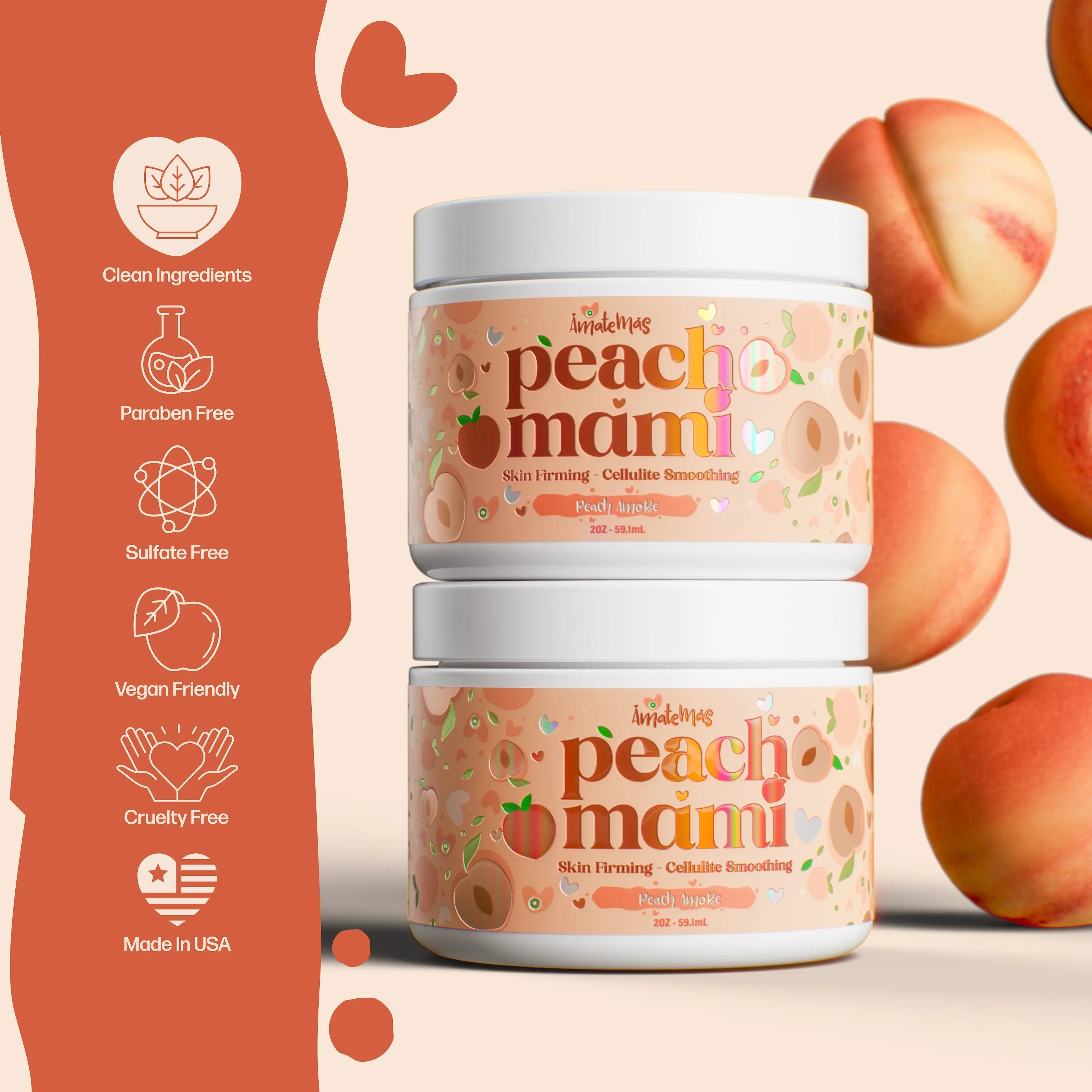 Skin Firming Body Cream - Vegan Floral Blend Body Care, Hydrating Moisturizer with Caffeine, Hyaluronic Acid