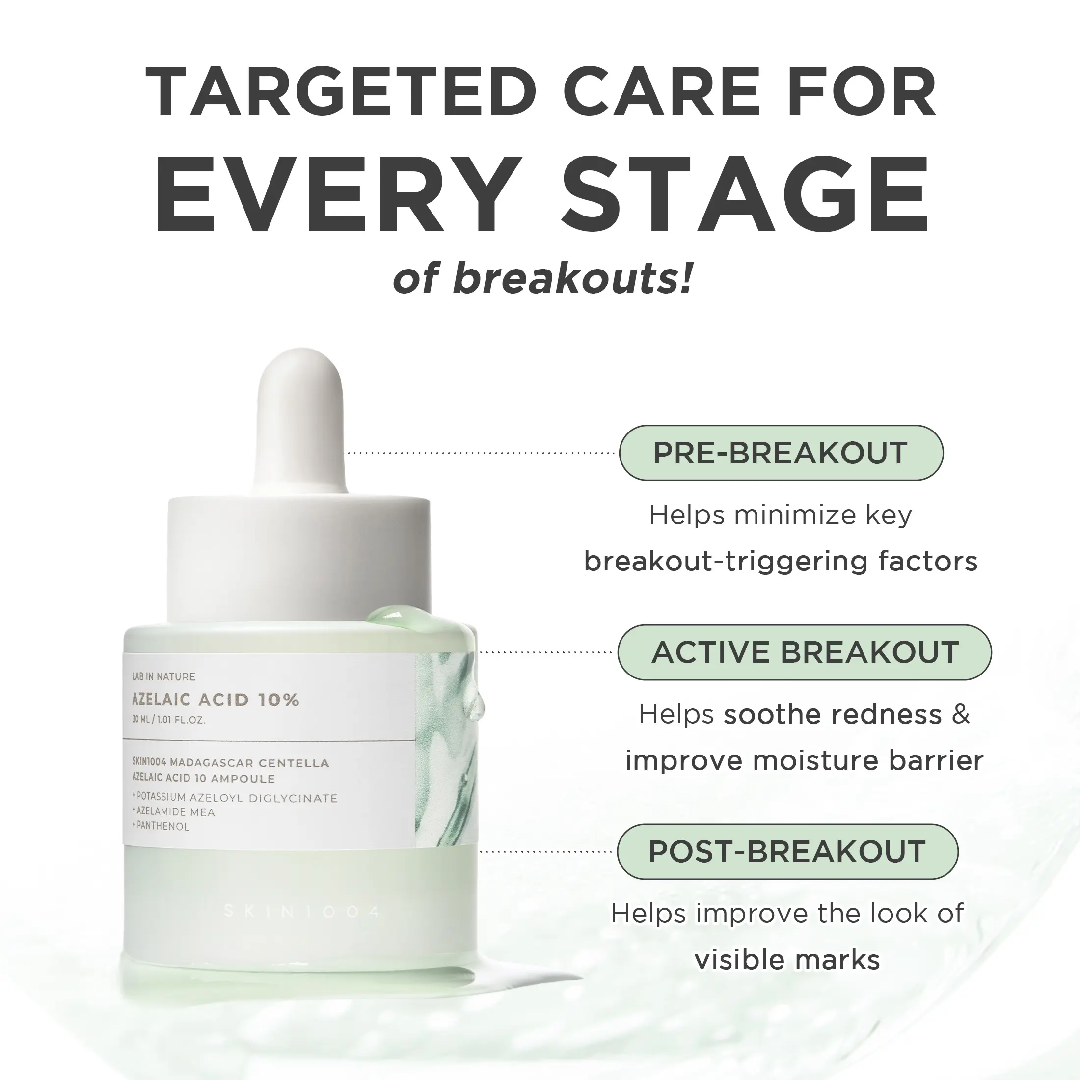 Azelaic Acid 10 Ampoule 30ml - Blemish Care, Visible Redness Soothing