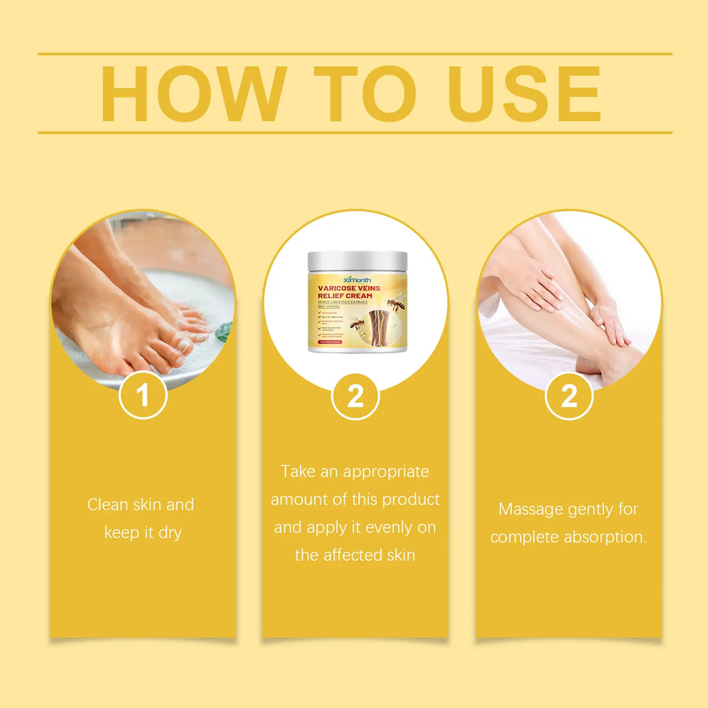 Pain & Swelling Relief Body Lotion, 100g Moisturizer  Bee Venom Extract Varicose Veins Cream,