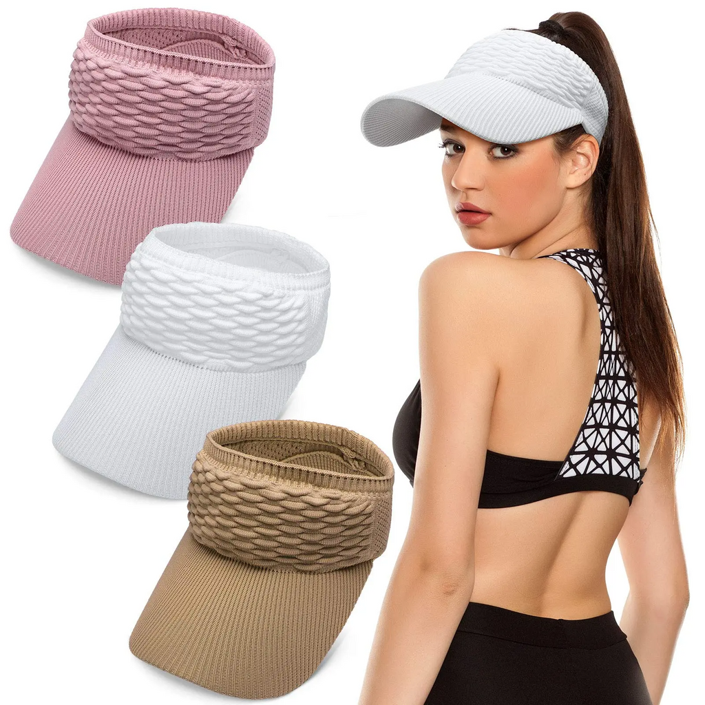 Women's High Ponytail Sun Visor Hat – Breathable UV Protection Visor for Outdoor Sports & Beach