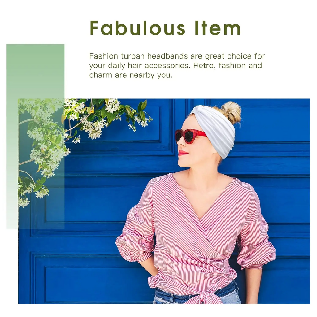 6-Pack Boho Wide Headbands for Women – Stretchy Non-Slip Workout & Yoga Hair Wraps