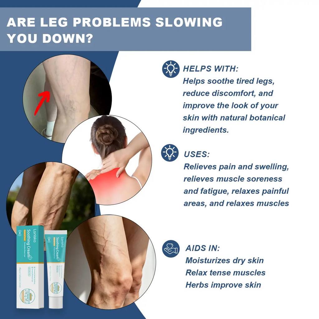 Herbal Varicose Vein Relief Cream – Soothing Leg Massage Lotion for Pain, Swelling & Vein Comfort | 30g