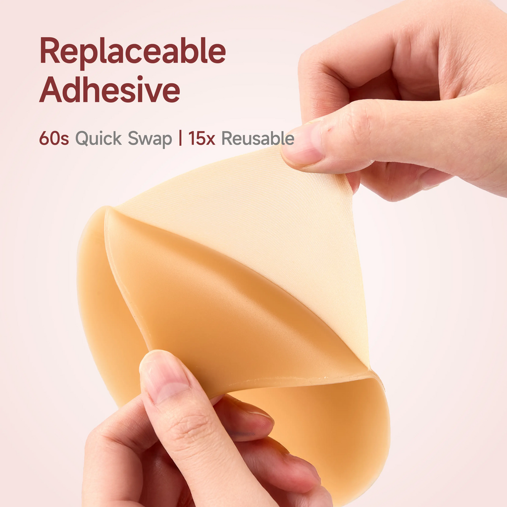 Sticky Bra – Waterproof Invisible Silicone Adhesive Bra with Storage Board & Replaceable Pads