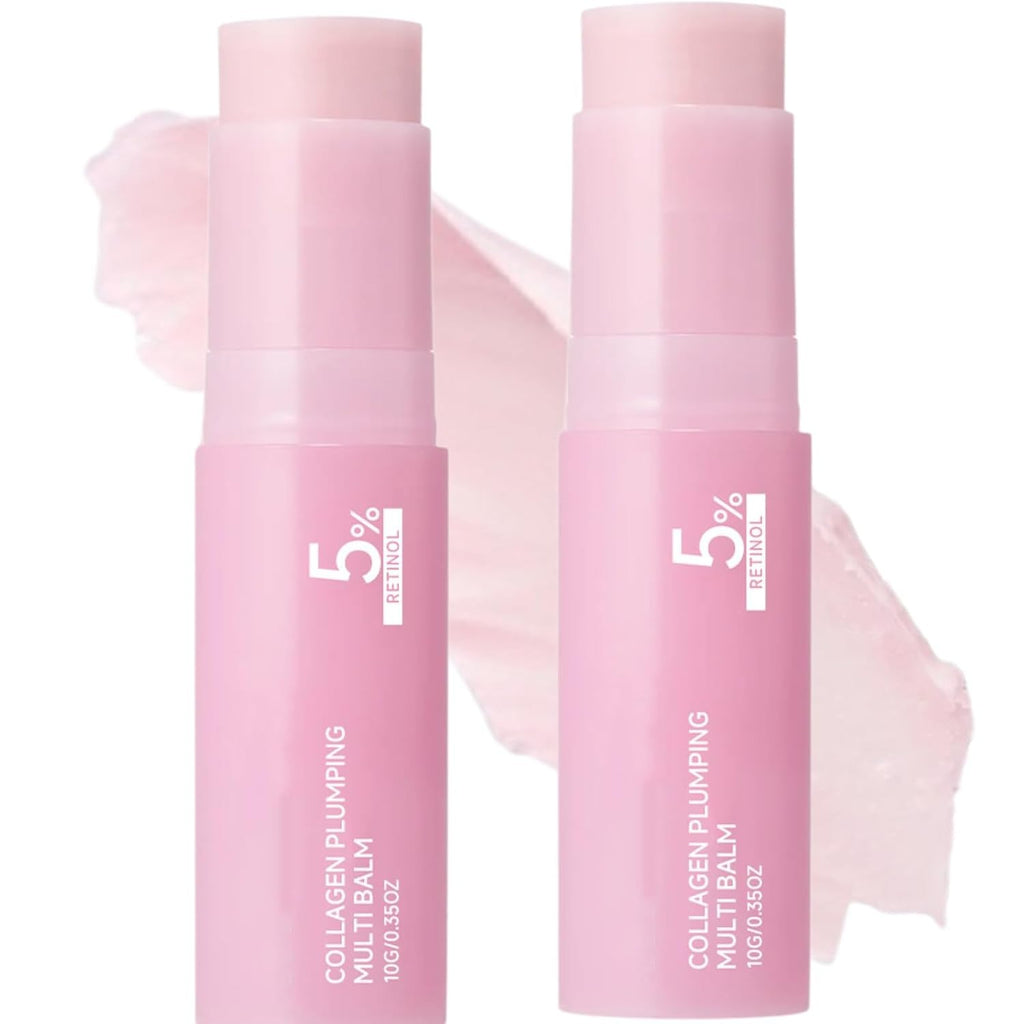 Pink Collagen Volume Multi Balm Stick, Collagen Plumping Balm, Retinol & Peptide