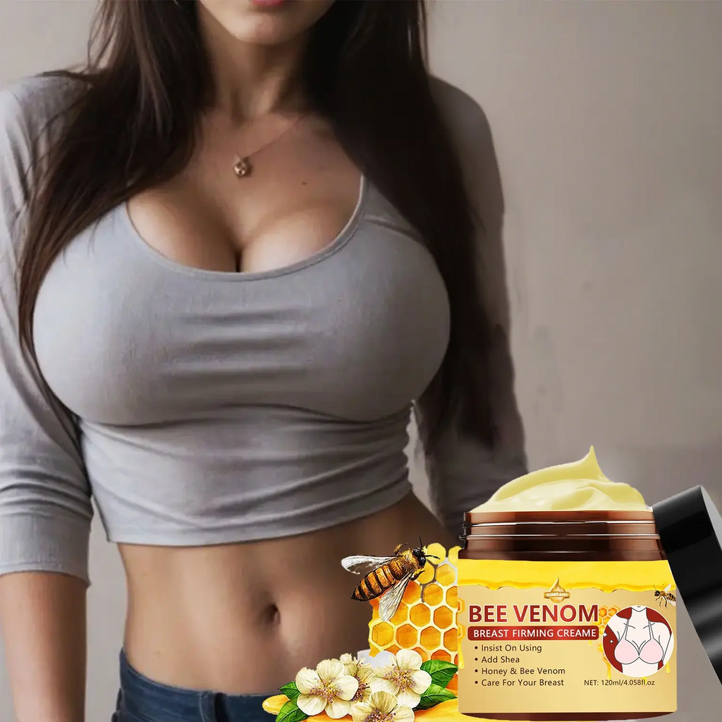 Nourishing Chest and Body Lotion with Shea Butter and Bee Venom Extract, Massage Cream Moisturizer for Women, 120 ml