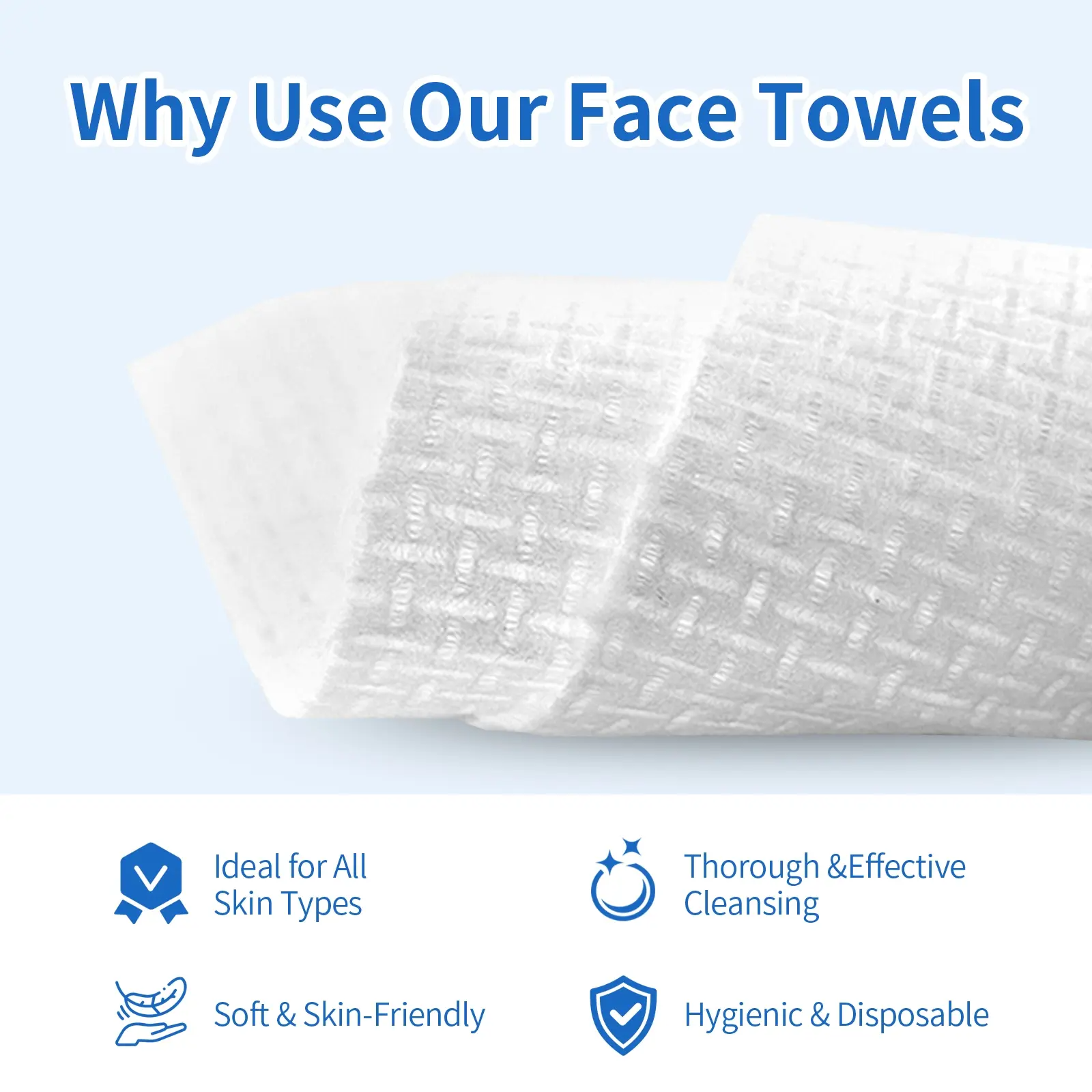 Boxed Disposable Facial Towels, Pull-Out Soft Cotton Wipes