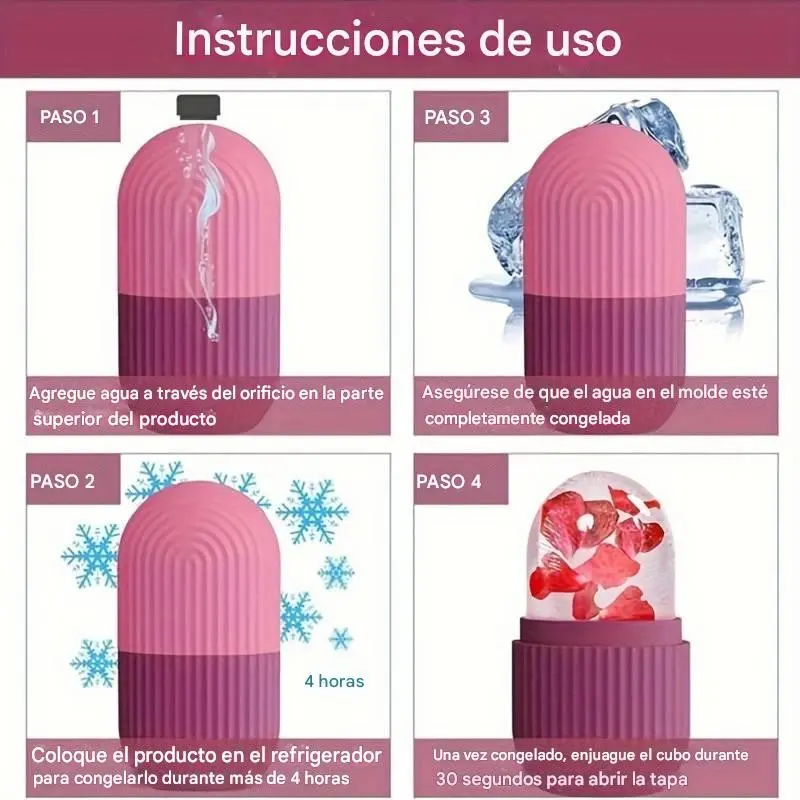Silicone Ice Roller Set with Facial Massage Brush