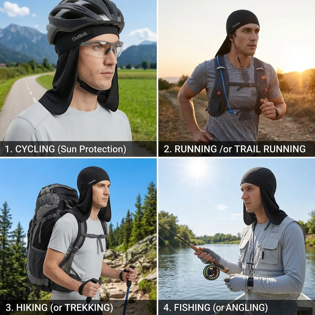 Sun Protection Cap with Neck Shield – Cooling, Breathable & Lightweight for Outdoor Activities