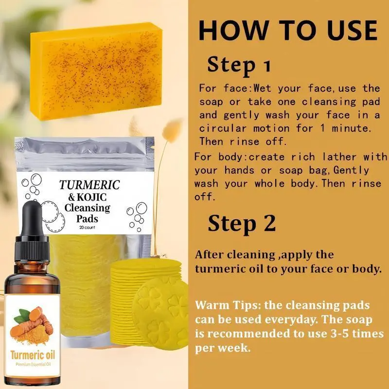 Turmeric Self Care Kit Bundle (5-Count Multi-Pack) - Face Care Products