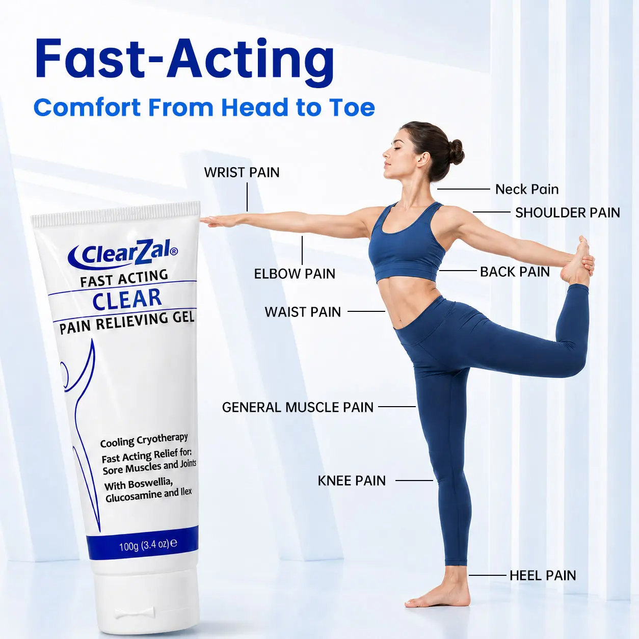 Soothing Cooling Gel with Menthol & Frankincense – Muscle Tension Relief (100g)