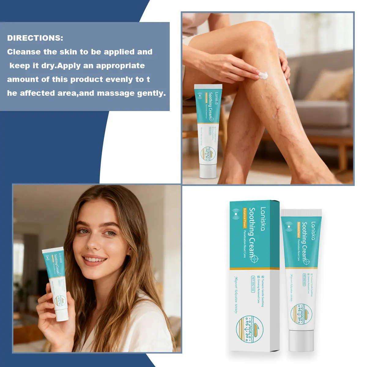 Herbal Varicose Vein Relief Cream – Soothing Leg Massage Lotion for Pain, Swelling & Vein Comfort | 30g