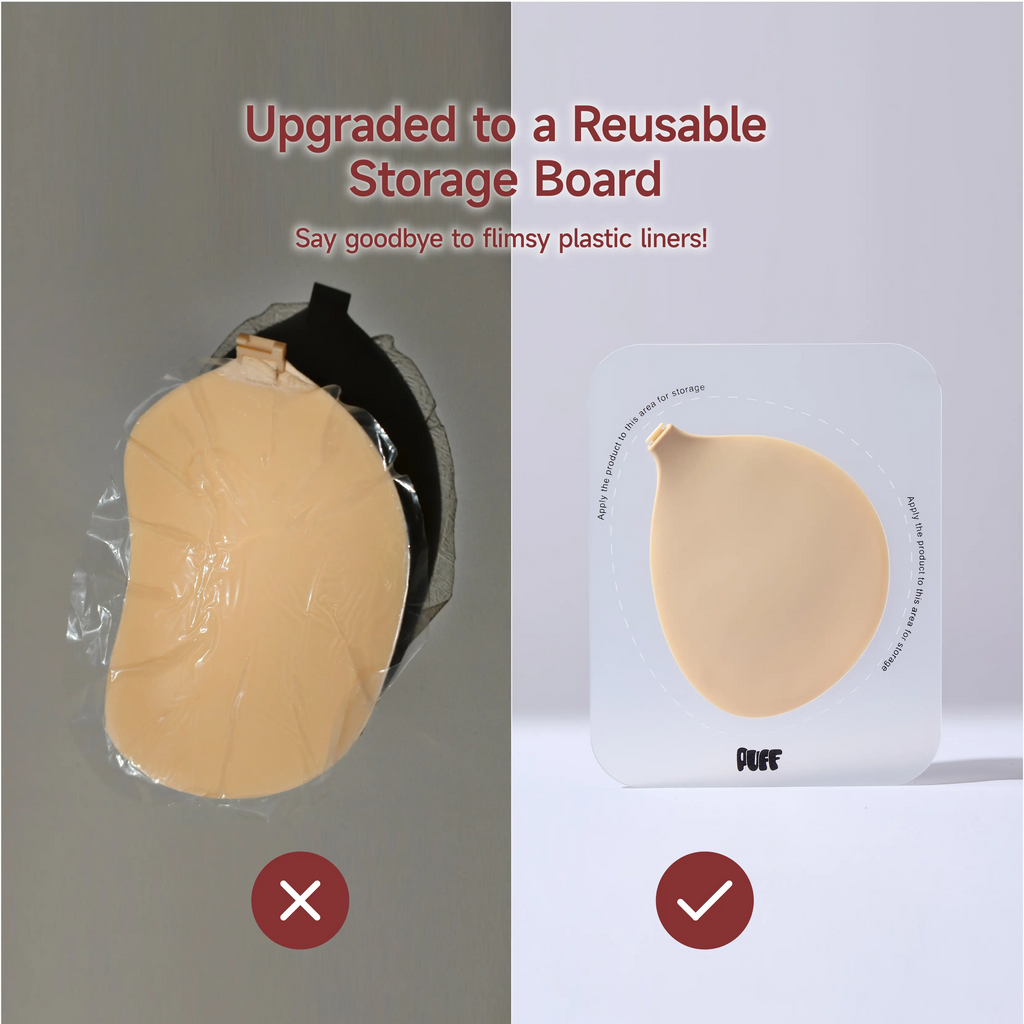 Sticky Bra – Waterproof Invisible Silicone Adhesive Bra with Storage Board & Replaceable Pads