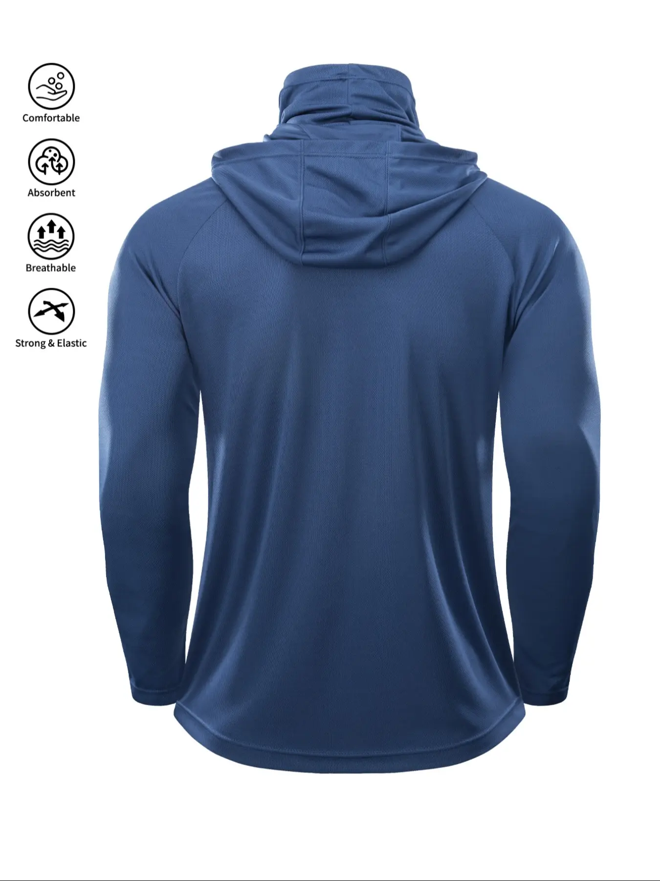 Men's UV Protection Hooded Shirt with Face Mask – Quick-Dry, Breathable | S–2XL