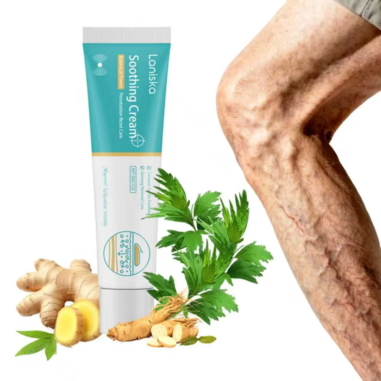 Herbal Varicose Vein Relief Cream – Soothing Leg Massage Lotion for Pain, Swelling & Vein Comfort | 30g