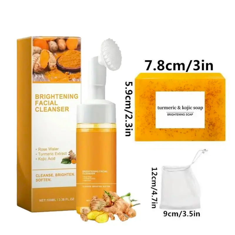 Turmeric Wash and Care two PieceSetTurmericCleansing Mousse, Turmeric SoapFacialCleansing Skincare