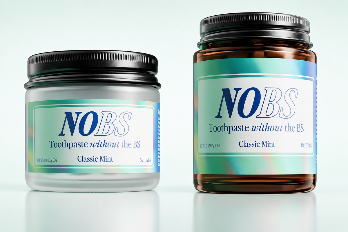 NOBS Toothpaste Tablets – Nano Hydroxyapatite | Fluoride-Free, Zero-Waste
